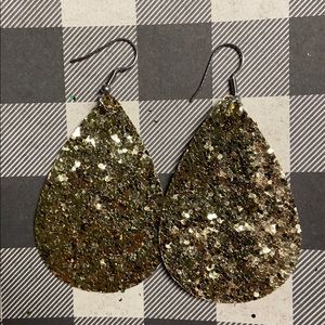 Gold glitter earrings